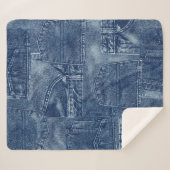 Denim-materiaal Sherpa Deken (Voorkant (horizontaal))