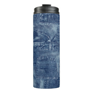 Denim material, thermosbeker