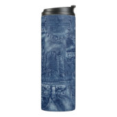 Denim material, thermosbeker (Gedraaid links)