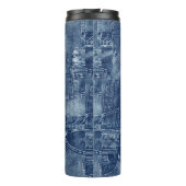 Denim material, thermosbeker (Achterkant)