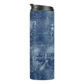 Denim material, thermosbeker (Geroteerd rechts)
