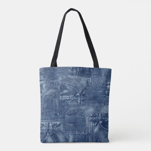 Denim material, tote bag (Achterkant)