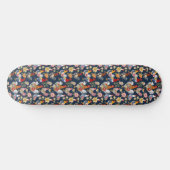 Denim met bloemenpatchwork kippen op de marine persoonlijk skateboard (Horizontaal)