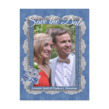 Denim met Cream Flower Kant en een Kitten