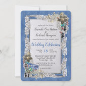 Denim met Cream Flower Lace en Costume Jewelry Kaart (Voorkant)