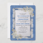 Denim met Cream Flower Lace en Pearls Kaart (Voorkant)