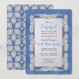 Denim met Cream Flower Lace Kaart