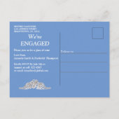 Denim met Cream Flower Lace Uitnodiging Briefkaart (Achterkant)