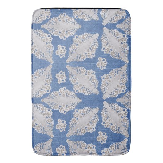 Denim met kant herhalen Patroon Badmat (Voorkant Verticaal)