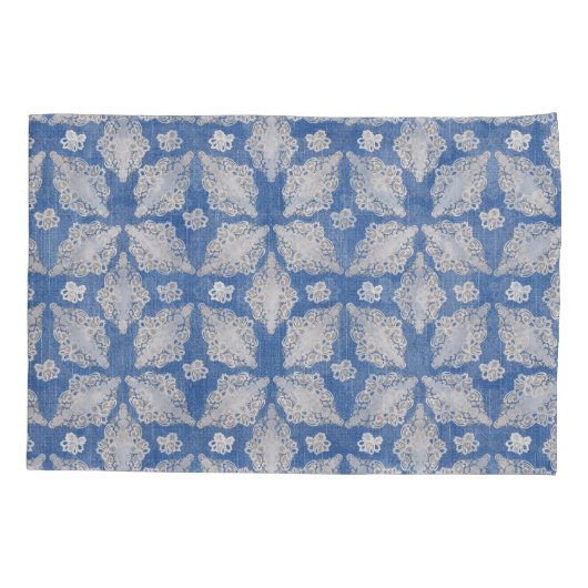 Denim met kant herhalen Patroon Kussensloop (Achterkant)