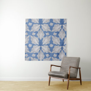 Denim met kant herhaling wandkleed