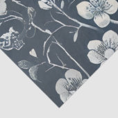 Denim met witte bloemen Decoupage Tissuepapier (Detail)