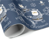 Denim Mode Kerstkerstkerstschilderij Cadeaupapier (Rol Hoek)
