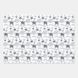 Denim Mode Kerstkerstkerstschilderij Inpakpapier Vel