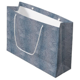 Denim Mode Kerstsneeuwvlokken Patroon Groot Cadeauzakje