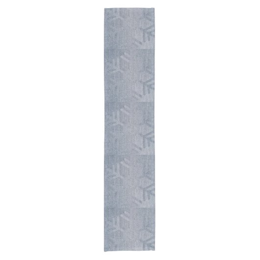 Denim Mode Sneeuwvlokken Korte Tafelloper (Voorkant)