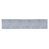 Denim Mode Snowflakes Korte Tafelloper (Horizontaal)
