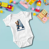 Denim Monogram A Knuffelbeer Romper