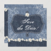 Denim n Daisies Save the Date Announounding Wester (Voorkant / Achterkant)
