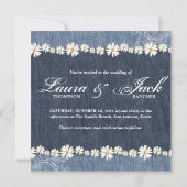 Denim n Daisies Wedding Invitation Western Kaart (Achterkant)