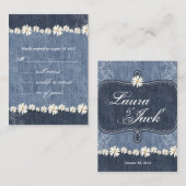 Denim n Daisies Wedding Response Kaart (Voorkant / Achterkant)