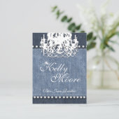 Denim 'n Diamonds Chandelier Blue Jean Briefkaart (Staand voorkant)
