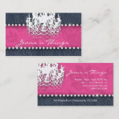 Denim n Diamonds Chandelier Floral Pink Visitekaartje (Voorkant / Achterkant)