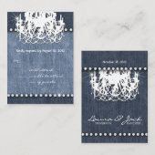 Denim n Diamonds Wedding Response Kaart Kroonlucht (Voorkant / Achterkant)