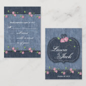 Denim n Rozen Wedding Response Kaart (Voorkant / Achterkant)