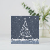Denim n Snowflakes New Years Party Invitation Kaart (Staand voorkant)