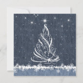 Denim n Snowflakes New Years Party Invitation Kaart (Voorkant)