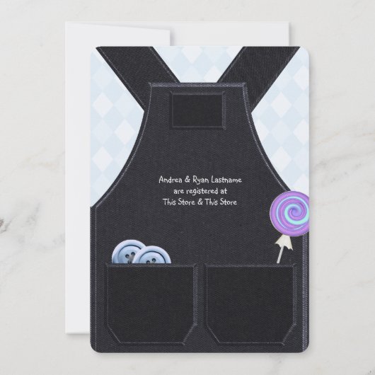 Denim Overalls Cute as a Button Kaart (Achterkant)