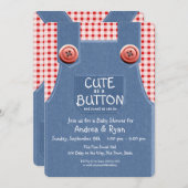 Denim Overalls Cute as a Button Kaart (Voorkant / Achterkant)