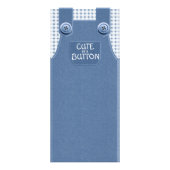 Denim Overalls Cute as a Button Reclamekaart (Voorkant)
