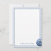 Denim Overalls Schattige als een Button Bedankt Ca Kaart (Achterkant)