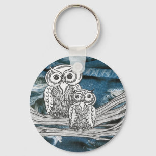 Denim Owls-sleutelketen Sleutelhanger