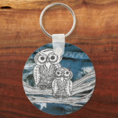 Denim Owls-sleutelketen Sleutelhanger (Voorkant)