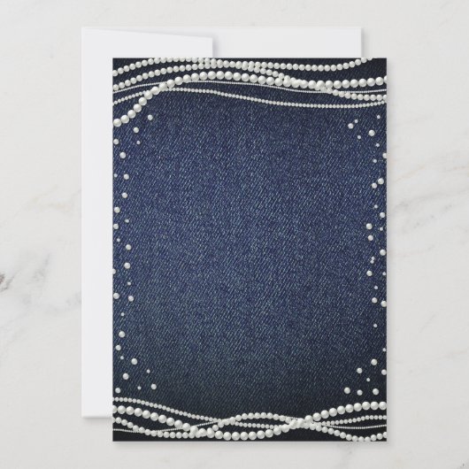 Denim Parels Elegant Modern Classy 50ste Verjaarda Kaart (Achterkant)