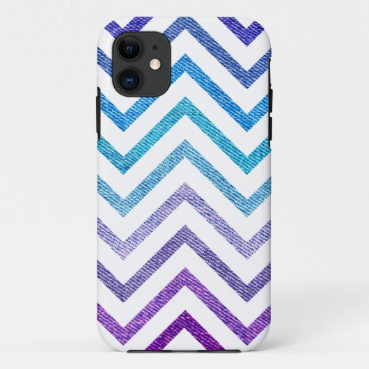 Denim Pastel Chevron White Case-Mate iPhone Case (Achterkant)