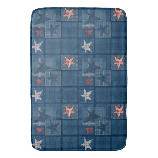 Denim-patchwork Badmat (Voorkant Verticaal)
