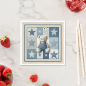 Denim Patchwork Bear Napkins Servet (Insitu)