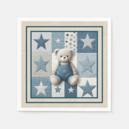 Denim Patchwork Bear Napkins Servet