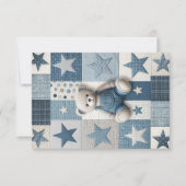 Denim Patchwork Bear Thank You Card Bedankkaart (Voorkant)