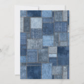 Denim Patchwork Bear Toy Blue Jean Baby Shower Kaart (Achterkant)