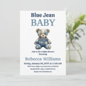 Denim Patchwork Beer Jongen Blauwe Spijkerbroek Ba Kaart (Staand voorkant)