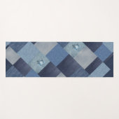 Denim Patchwork Blauwe stof Yogamat (Voorkant (horizontaal))