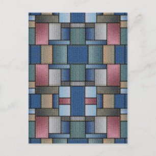 Denim Patchwork Briefkaart