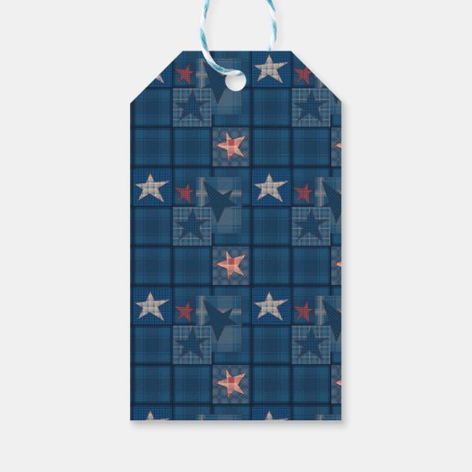 Denim-patchwork Cadeaulabel (Achterkant)