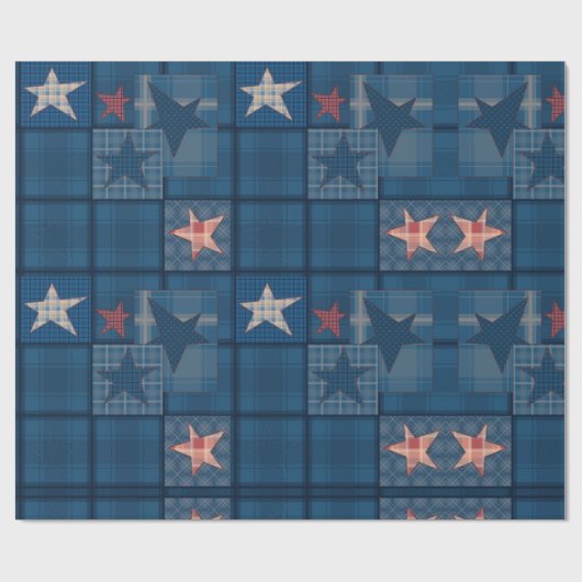 Denim-patchwork Cadeaupapier (Vlak)