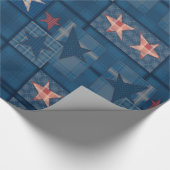 Denim-patchwork Cadeaupapier (Hoek)